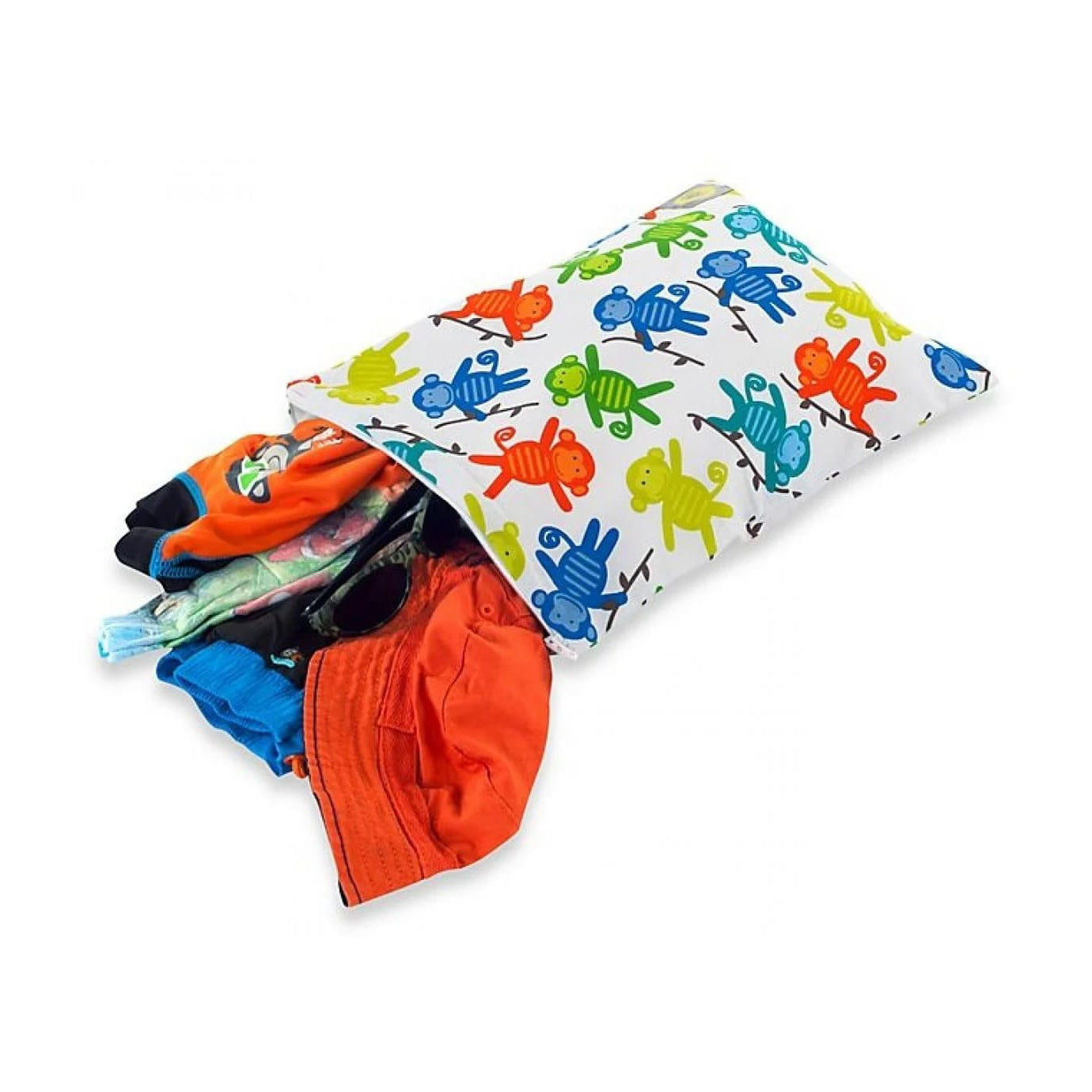 Itzy Ritzy Travel Happens Sealed Large Wet Bag – Monkey Mania
