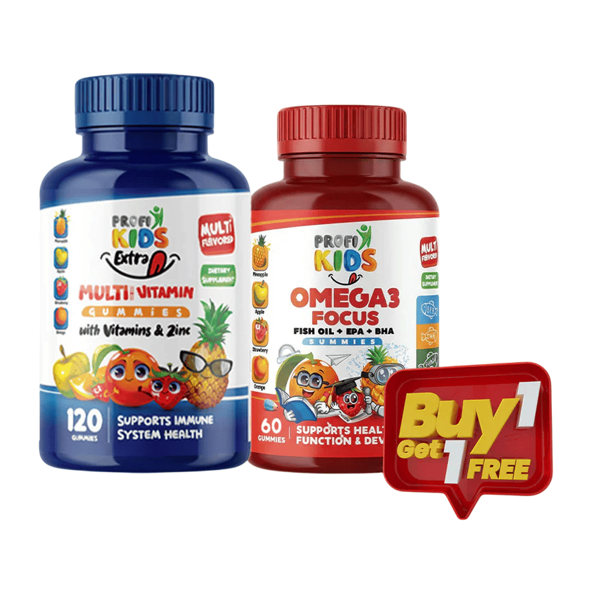 Profi Kids Extra Multivitamin 120 Gummies + Omega 3 Focus 60 Gummies Free