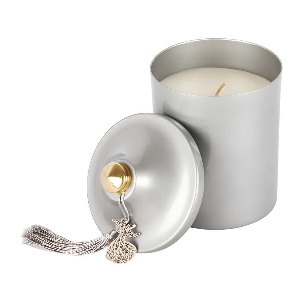 Candle Connection Coconut & Lime Silver Scented Pyramid Candle Cup