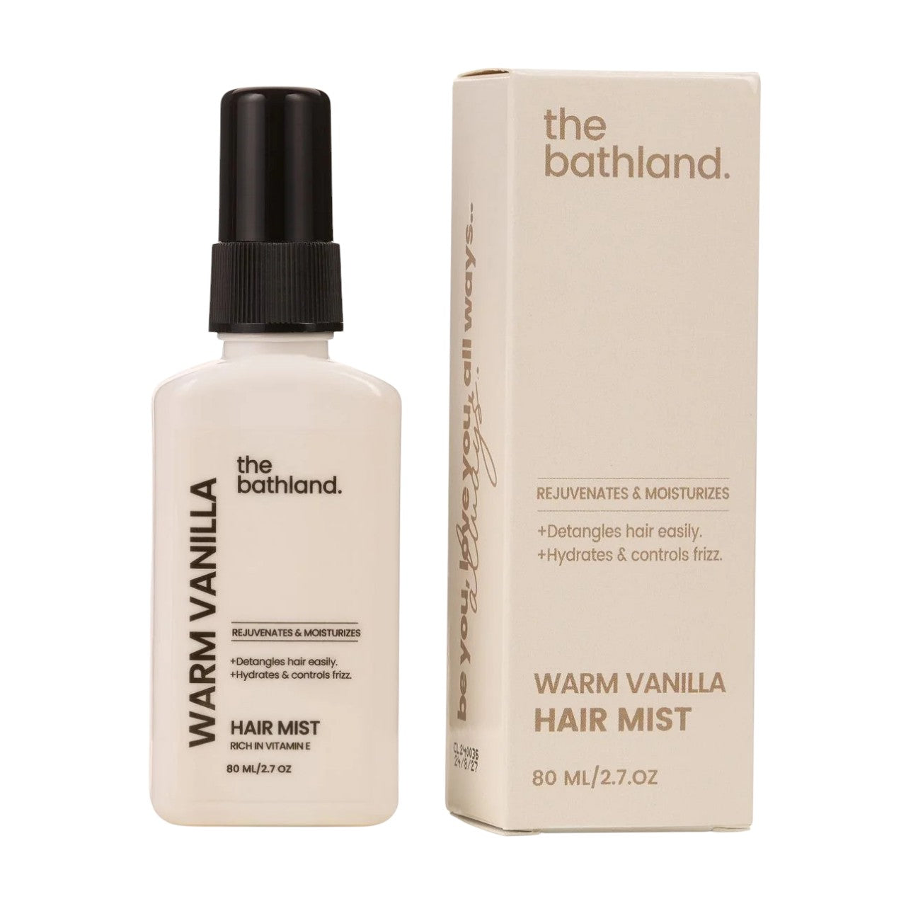 The Bathland Rejuvenates & Moisturizes Warm Vanilla Hair Mist - 80ml