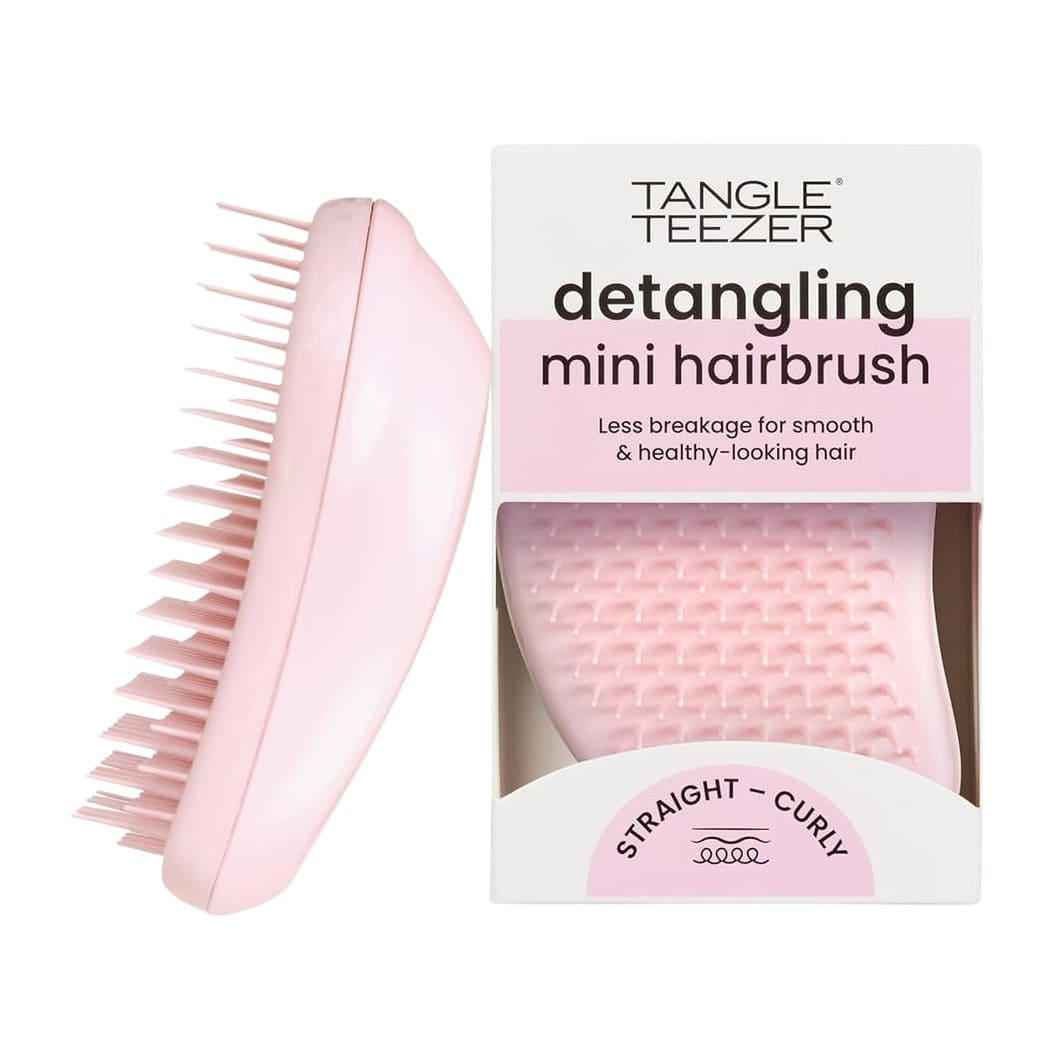 Tangle Teezer The Original Straight and Curly Detangling Mini Hair Brush - Millennial Pink