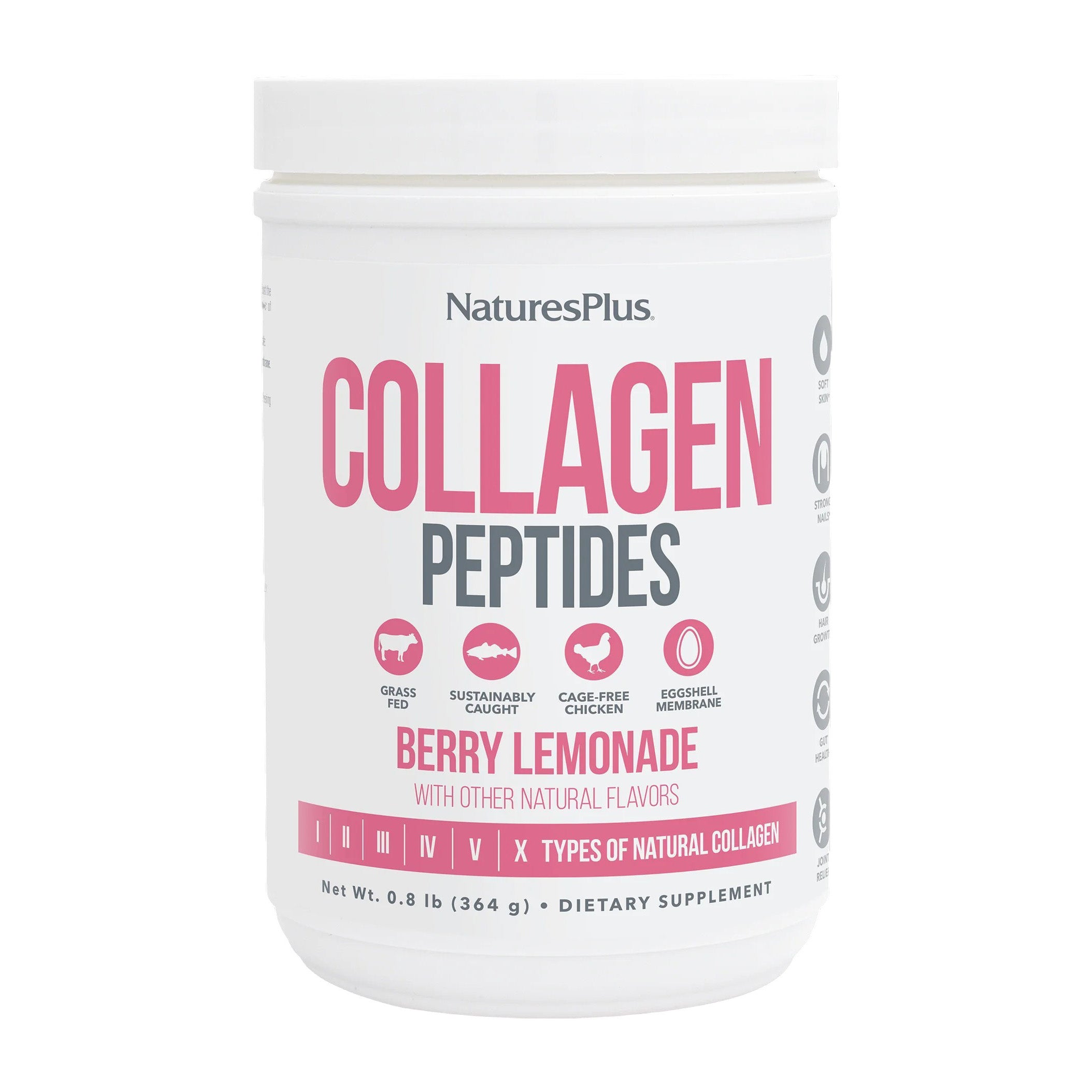 Natures Plus Collagen Peptides Berry Lemonade Powder - 364gm