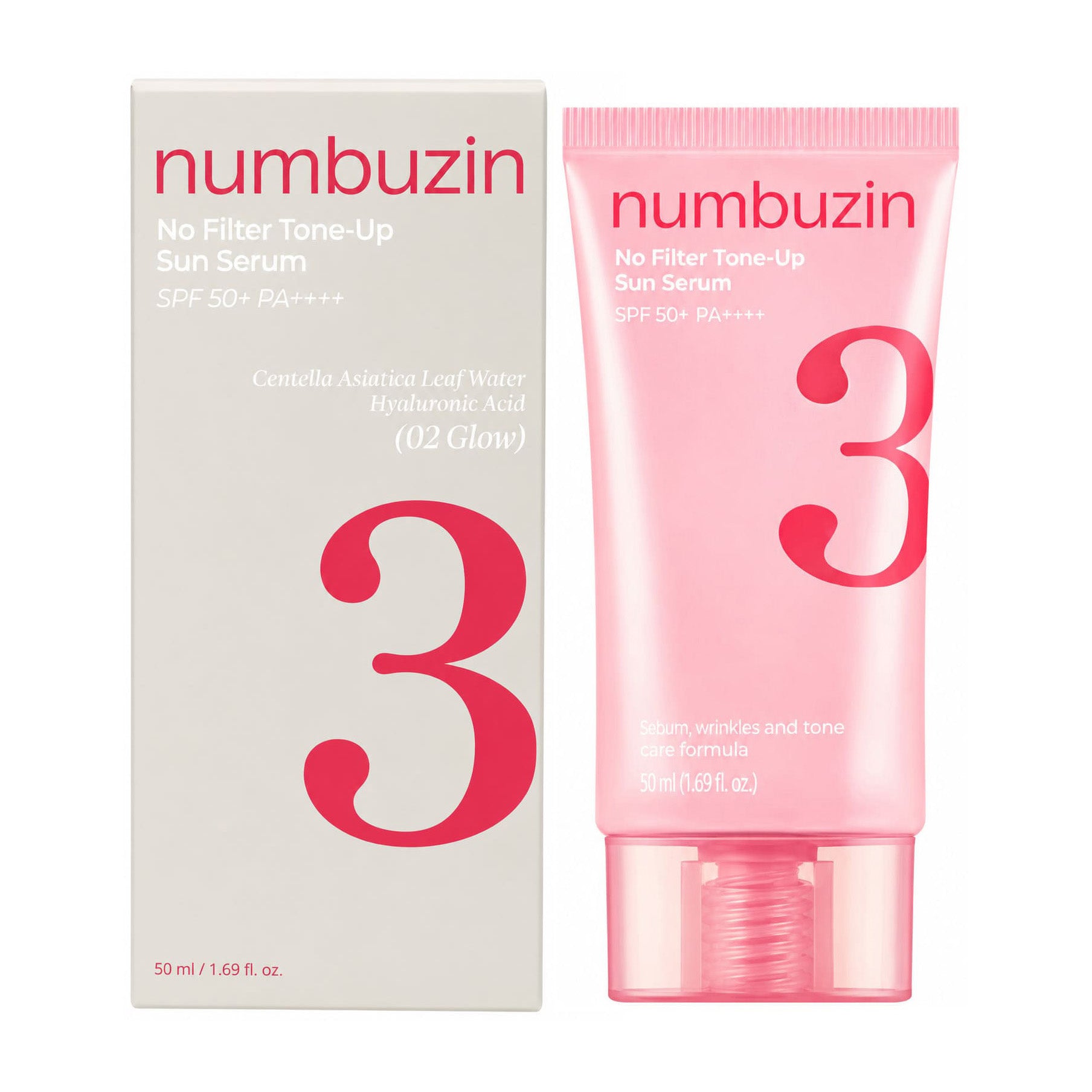 Numbuzin No.3 No Filter Tone Up SPF 50+ Sun Serum - 02 Glow