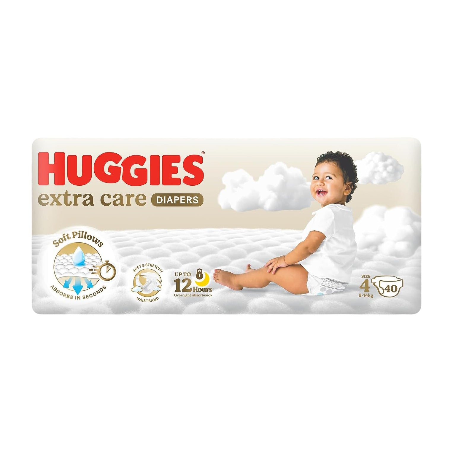 Huggies Extra Care Size 4 (8-14kg) Diapers - 40 Diapers