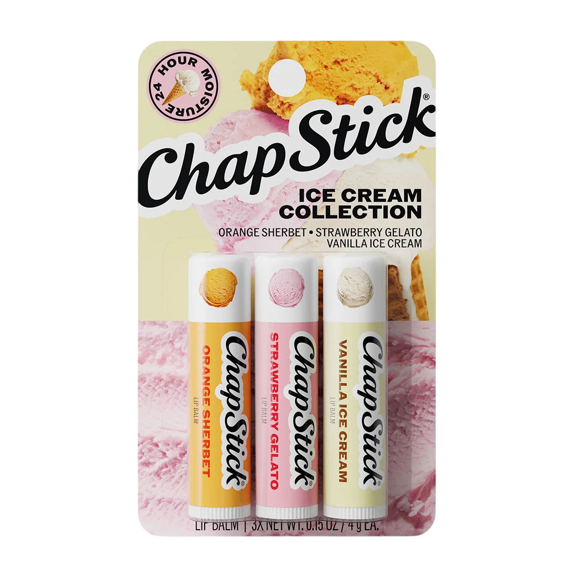 ChapStick Ice Cream Collection Lip Balm - 3 Pcs