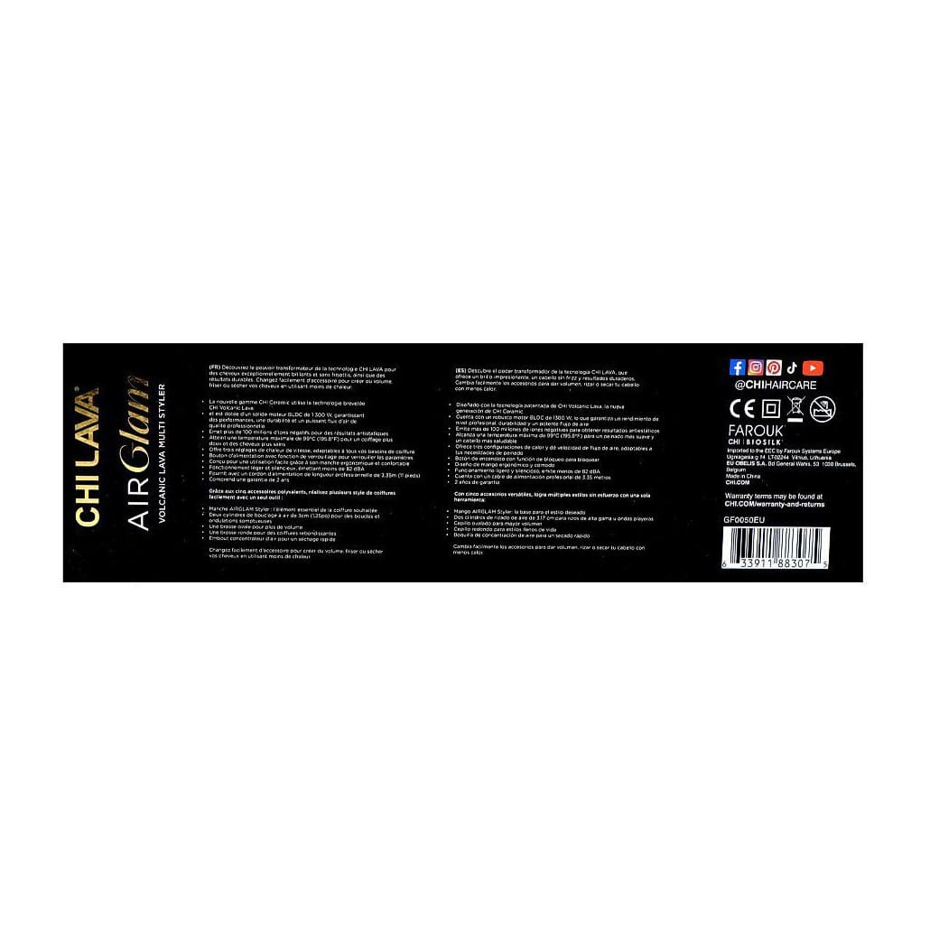 Chi Lava AirGlam Volcanic Lava Multi Style - Black Gf0050eu