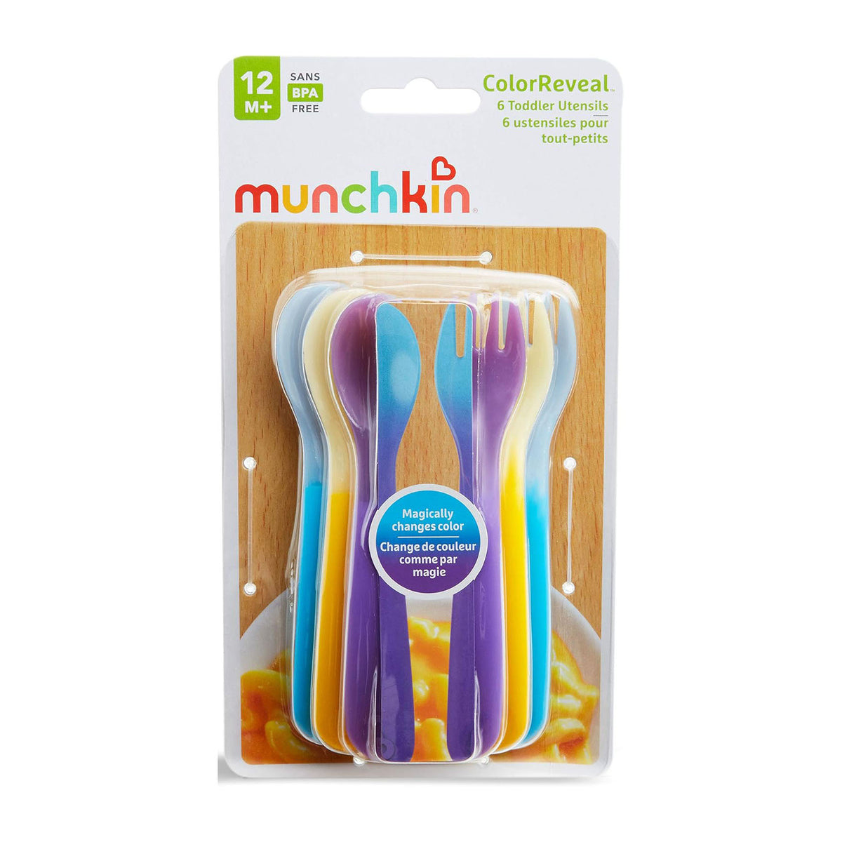 Munchkin Colour Reveal Toddler Forks & Spoons (12m+) - 6 Pack