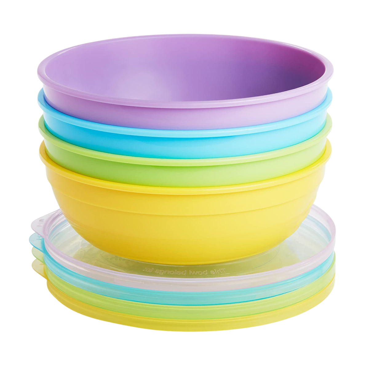 Munchkin Love-a-Bowls Toddler & Baby Bowls (4m+) - 4 bowls with lids & 2 Spoons