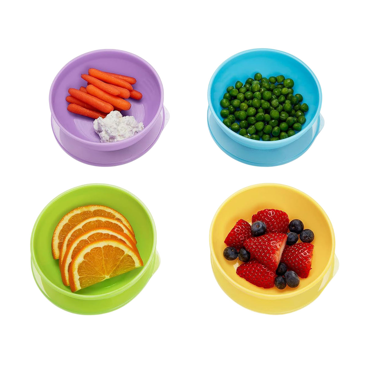 Munchkin Love-a-Bowls Toddler & Baby Bowls (4m+) - 4 bowls with lids & 2 Spoons