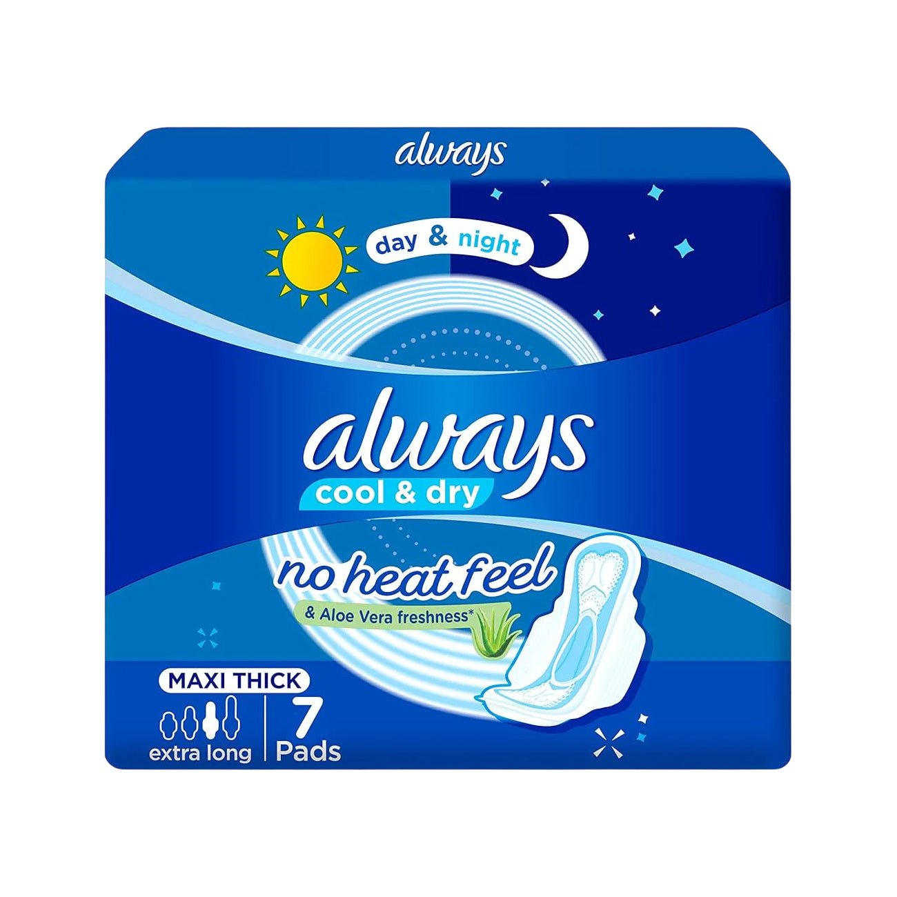 Always Cool & Dry No Heat Feel Maxi Thick Extra Long – 7pcs - Bloom Pharmacy