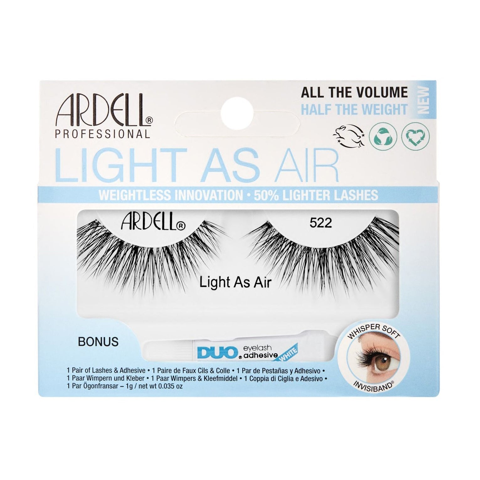 Ardell Light As Air Eyelashes + Bonus Duo Adhesive - 522 - Bloom Pharmacy