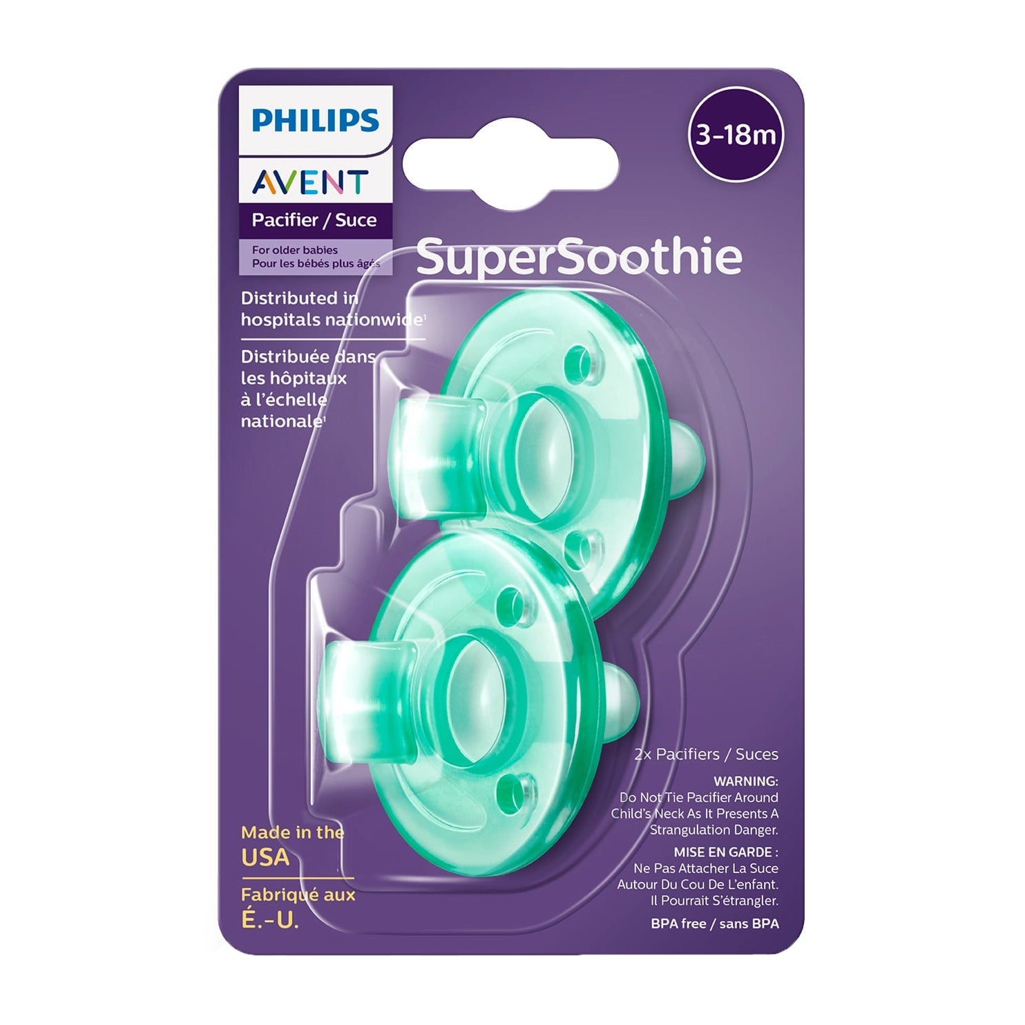 Avent Soothie Pacifier 3 - 18m - Green - Bloom Pharmacy