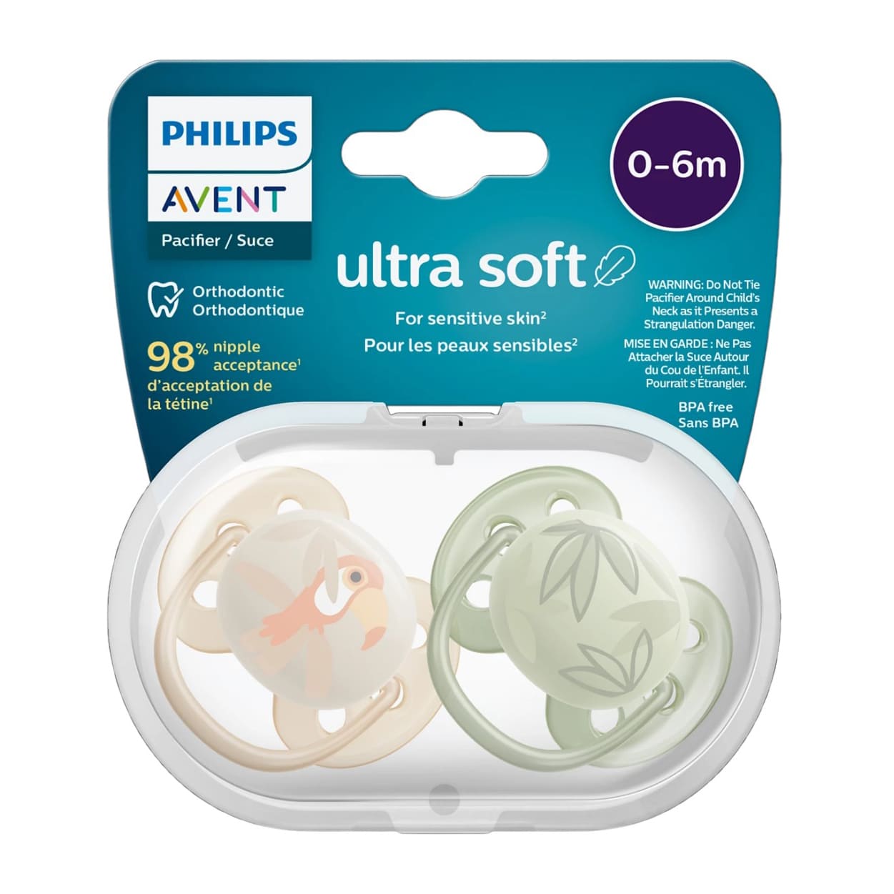Avent Ultra Soft 0 - 6m Pacifier - 2 Pack - Bloom Pharmacy