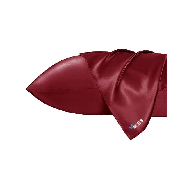 Bless Antistatic Satin Pillowcase + Bonus Scrunchie - Maroon - Bloom Pharmacy