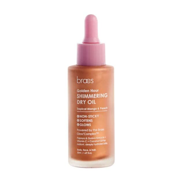 Braes Golden Hour Shimmering Tropical Mango & Peach Dry Oil - 50ml - Bloom Pharmacy