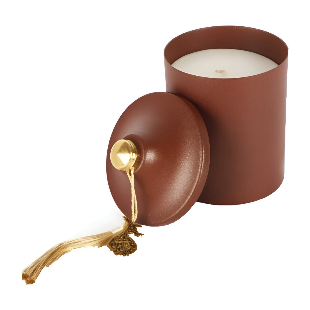 Candle Connection Fresh Linen & Amber Brown Scented Pyramid Candle Cup - Bloom Pharmacy
