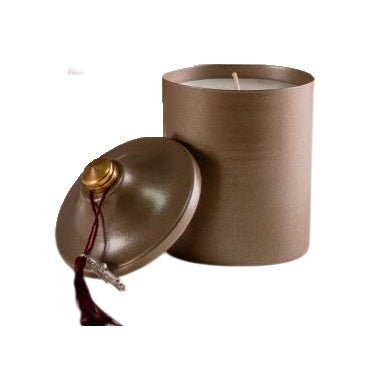 Candle Connection Fresh Linen & Amber Greige Scented Pyramid Candle Cup - Bloom Pharmacy