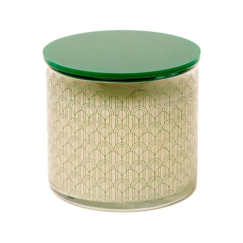 Candle Connection Fresh Linen Scented Candle Waves Glass Green - Bloom Pharmacy
