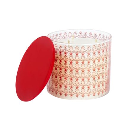 Candle Connection Orchid & Jojoba Scented Candle Waves Glass Red - Bloom Pharmacy