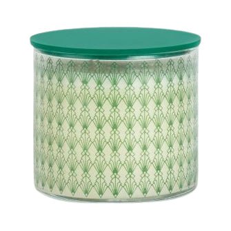 Candle Connection Vanilla Scented Candle Art Deco Glass Green - Bloom Pharmacy