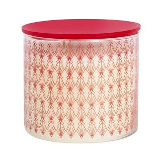 Candle Connection White Tea Scented Candle Art Deco Glass Red - Bloom Pharmacy