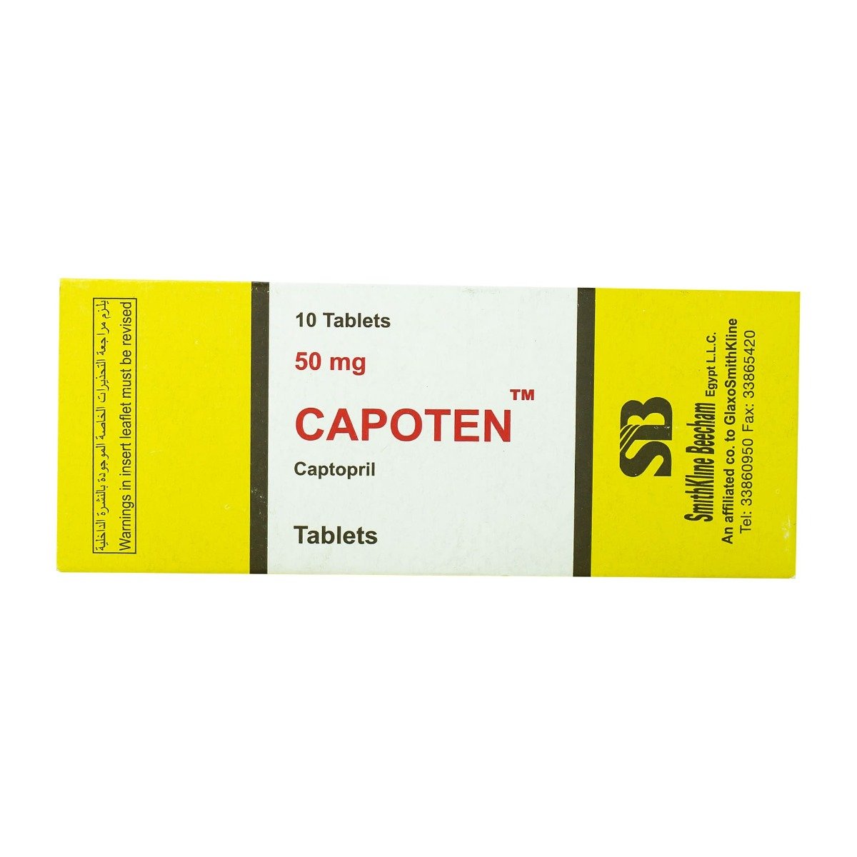 Capoten 50 mg - 10 Tablets - Bloom Pharmacy