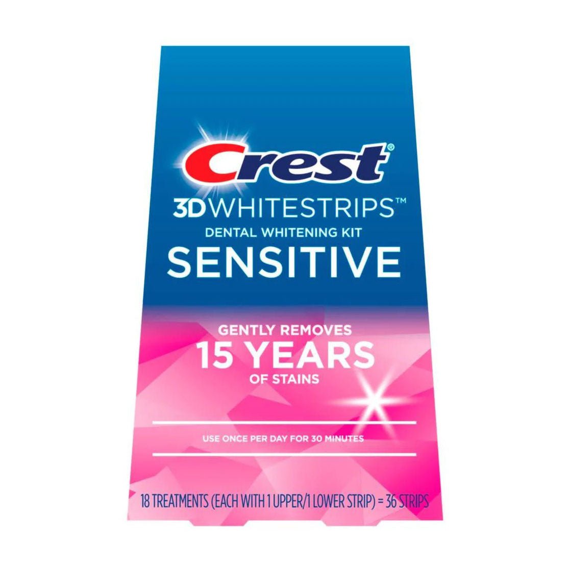 Crest 3D White Strips Sensitive Dental Whitening Kit - 36 Strips - Bloom Pharmacy