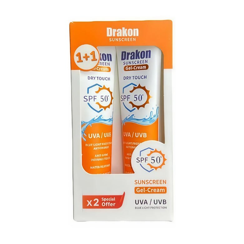 Drakon Offer 1+1 Dry Touch SPF50+ Gel Cream Sunscreen – 60gm - Bloom Pharmacy