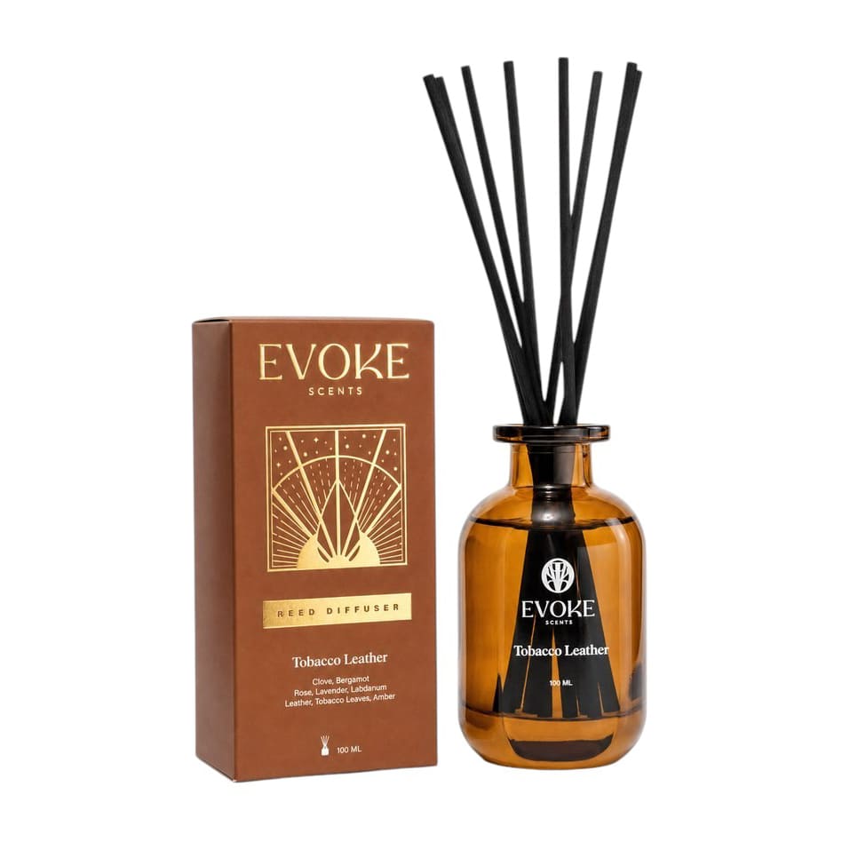 Evoke Tobacco Leather Reed Diffuser - 100ml - Bloom Pharmacy