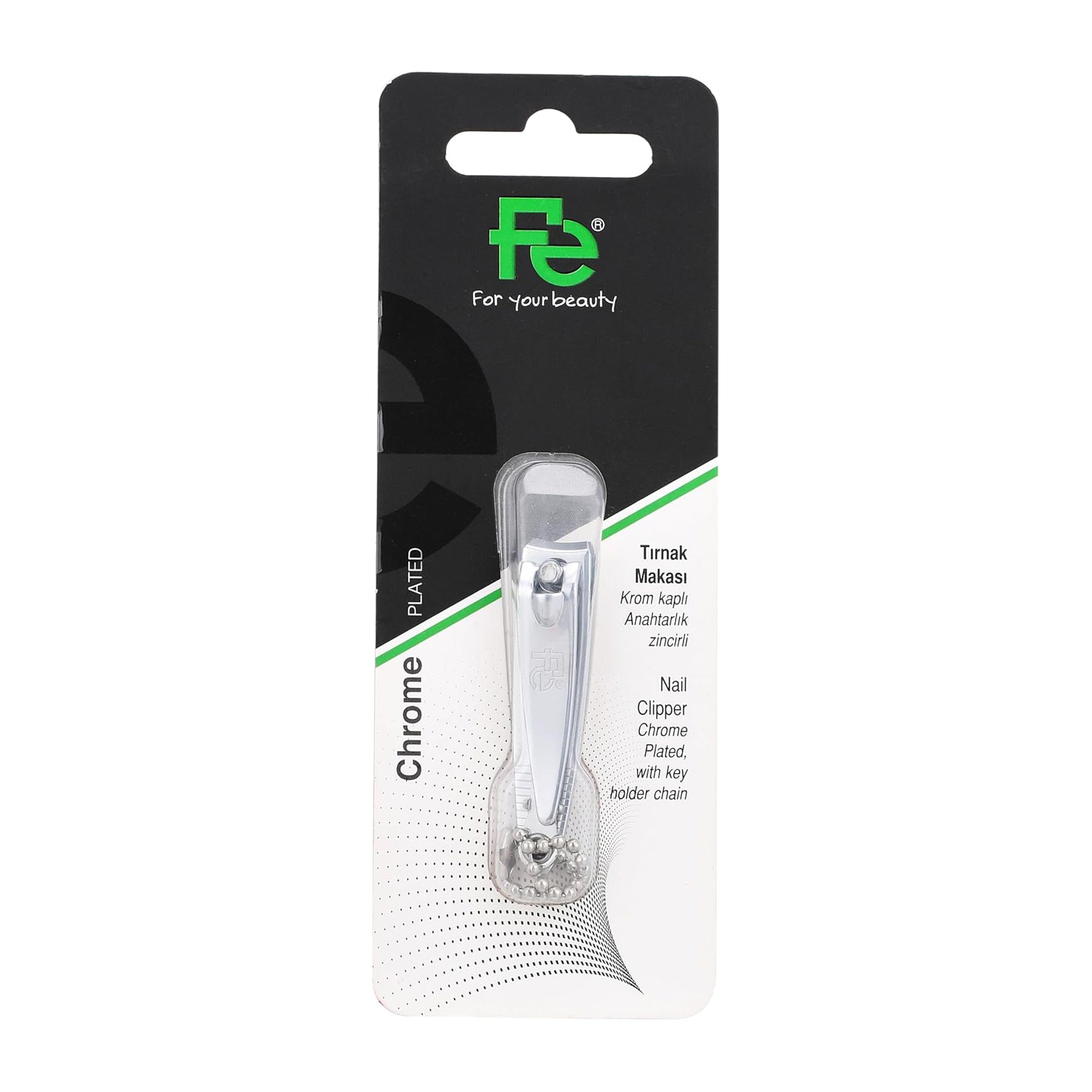 Fe Nail Clipper Small Chrome Plated Key Holder With Chain - Bloom Pharmacy