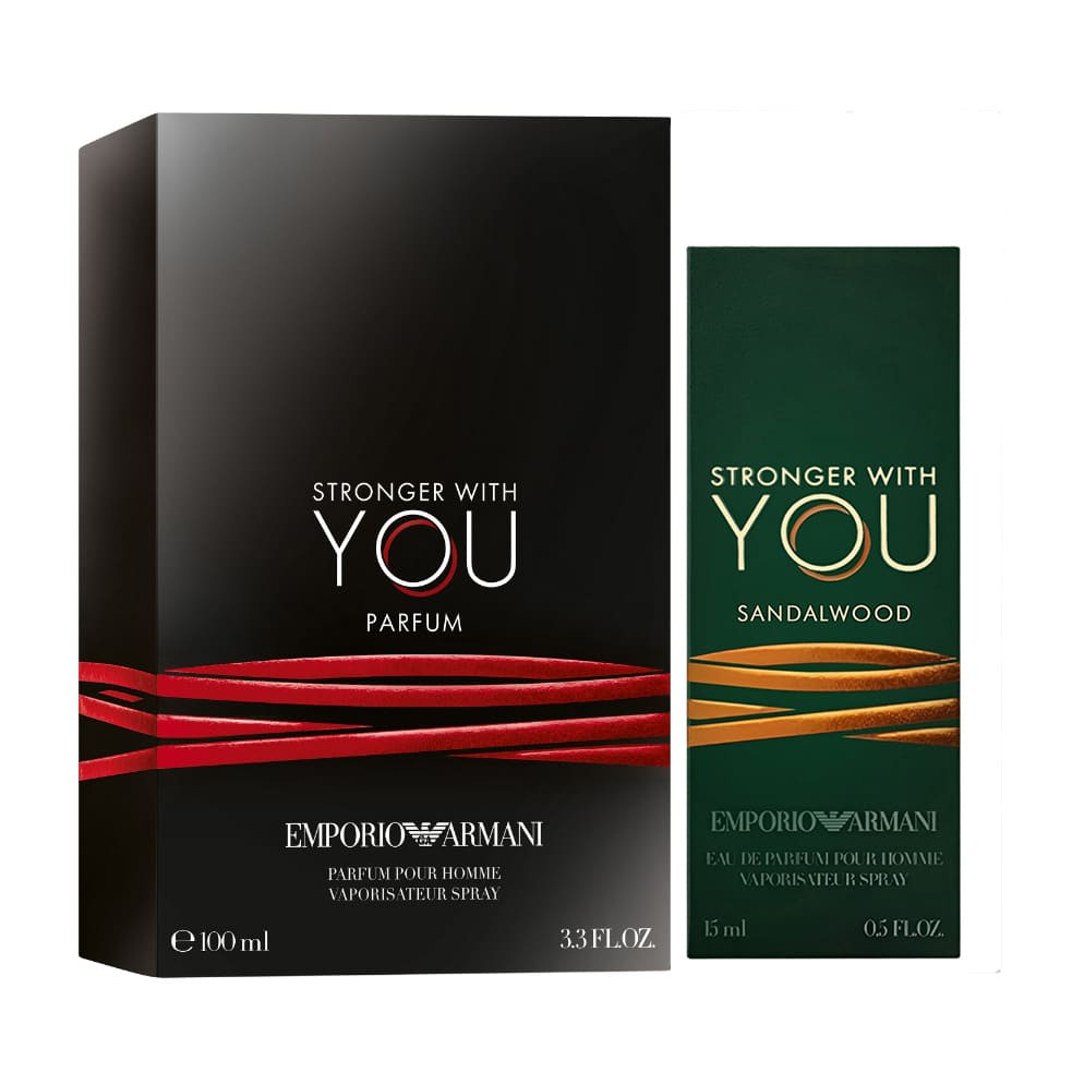 Giorgio Armani Emporio Stronger With You Parfum 100ml + Sandalwood EDP For Men 15ml Gift Set - Bloom Pharmacy