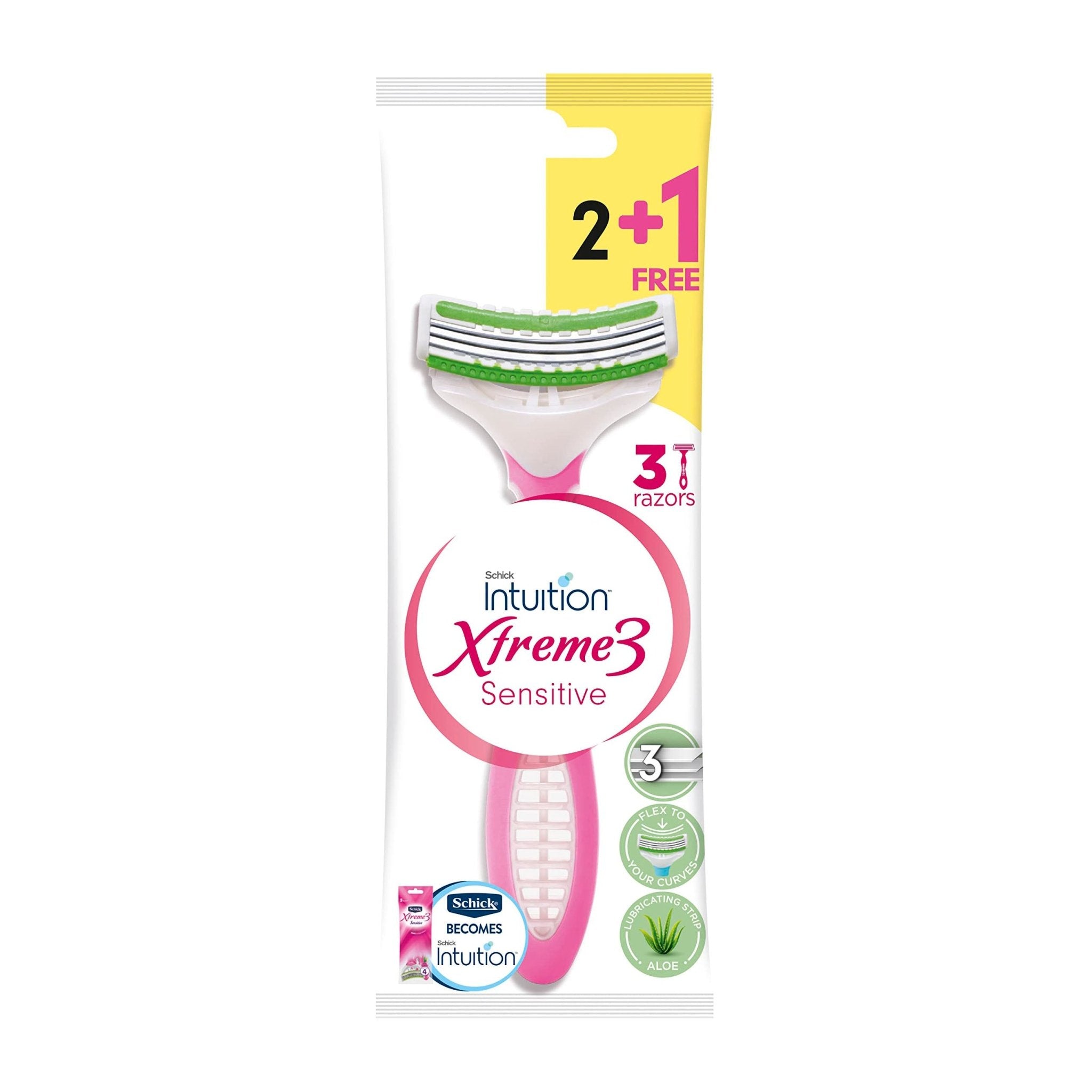 Intuition Schick Xtrem 3 Sensitive Razors - 3 Pcs - Bloom Pharmacy
