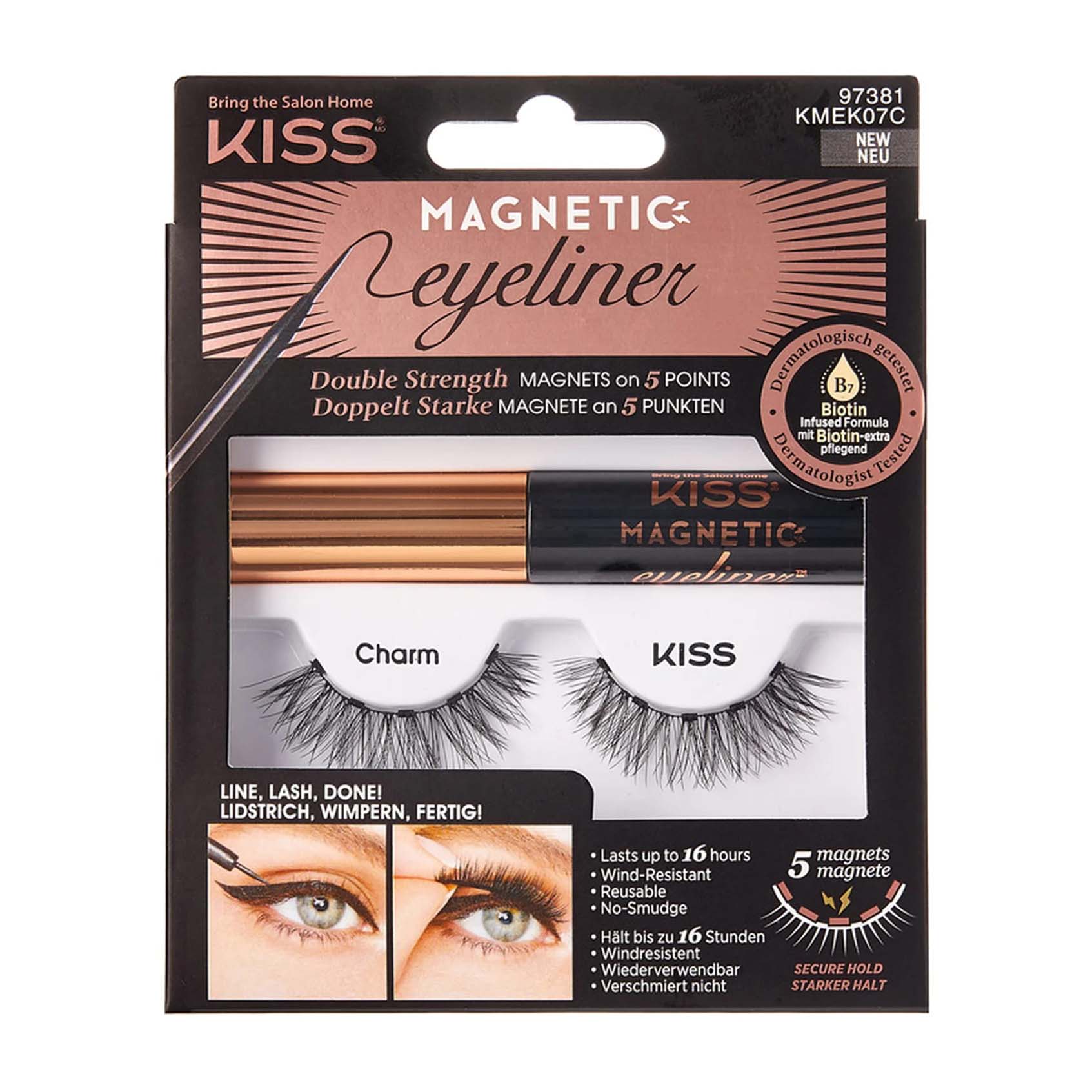 Kiss Magnetic Eyeliner and Eyelash Kit - 07 Charm - Bloom Pharmacy