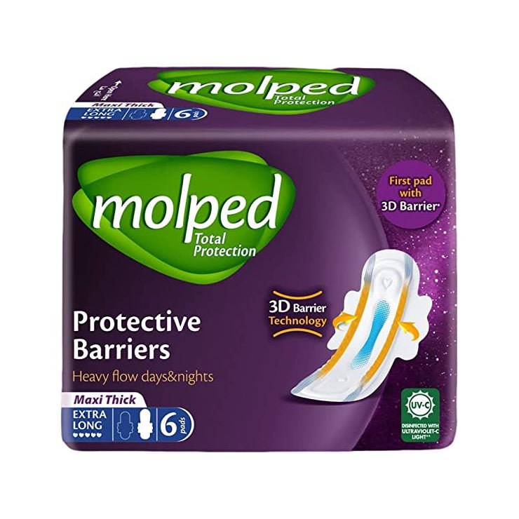 Molped Protective Barriers Maxi Thick Extra Long – 6pcs - Bloom Pharmacy