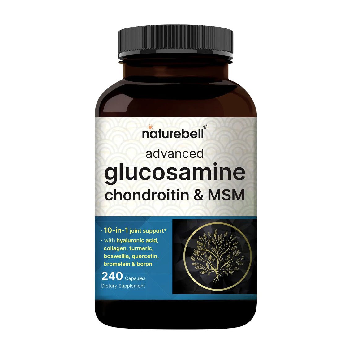 Naturebell Advanced Glucosamine Chondroitin & MSM Supplement Capsules - 240 Capsules - Bloom Pharmacy