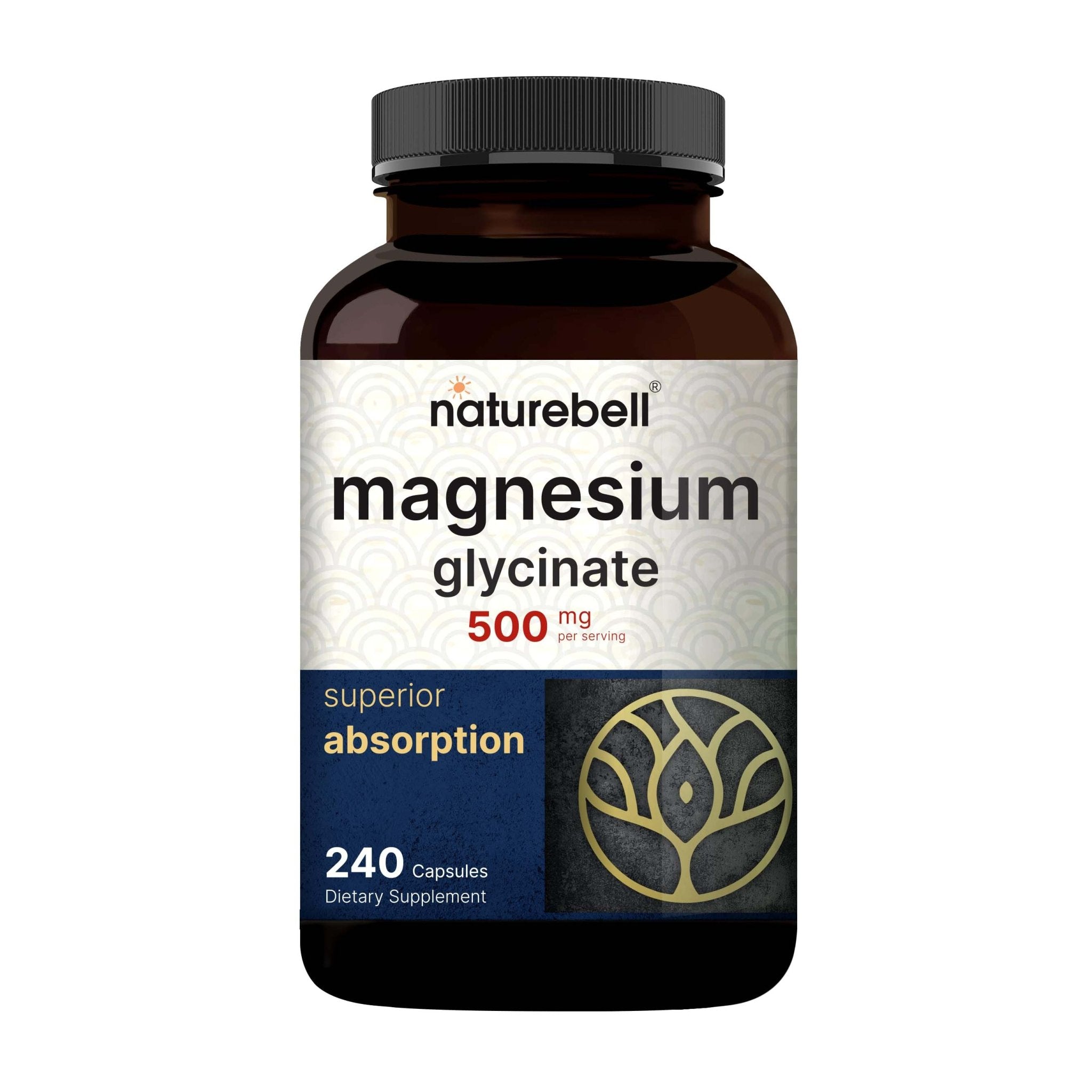Naturebell Magnesium Glycinate 500Mg Capsules - 240 Capsules - Bloom Pharmacy