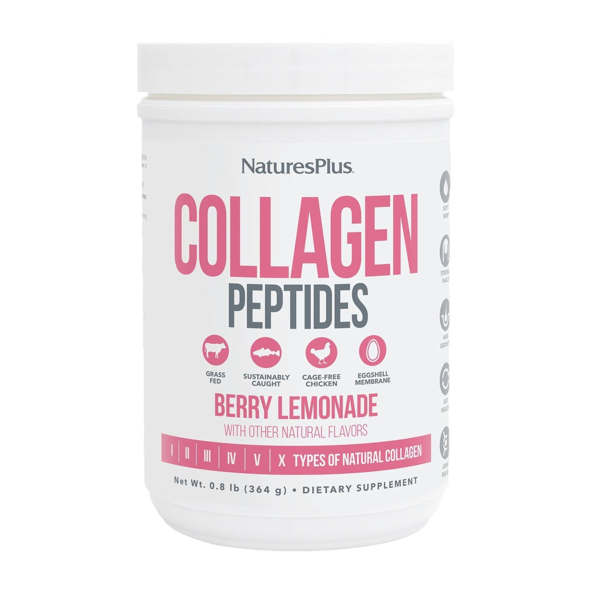 Natures Plus Collagen Peptides Berry Lemonade Powder - 364gm - Bloom Pharmacy
