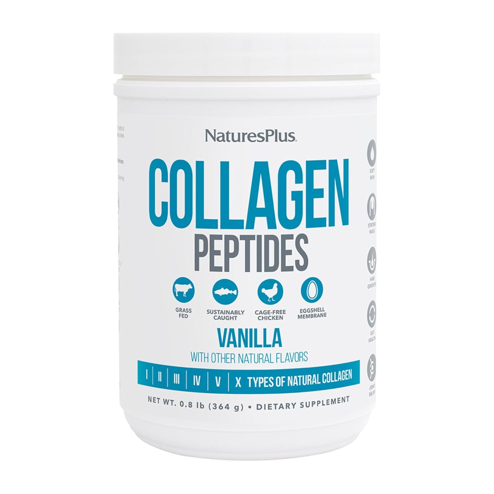Natures Plus Collagen Peptides Vanilla Powder - 364gm - Bloom Pharmacy