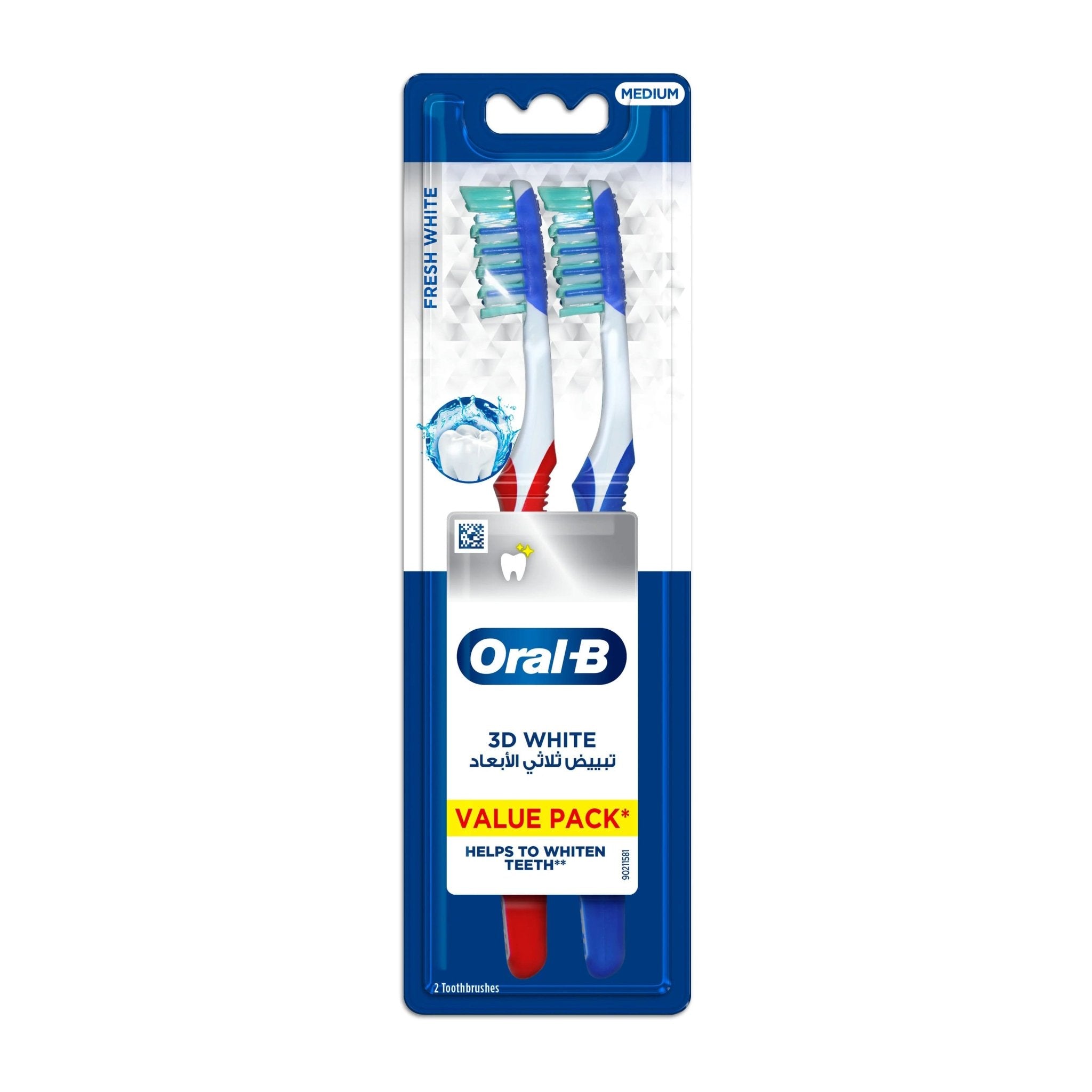 Oral - B 3D White Fresh Manual Toothbrush - Medium - Bloom Pharmacy