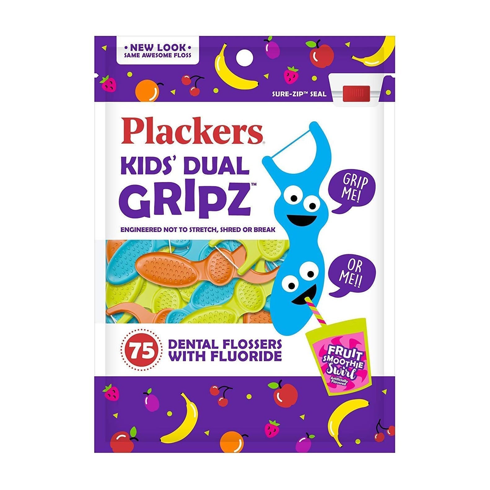 Plackers Kids Dual Gripz Dental Flossers - 75 Flossers - Bloom Pharmacy