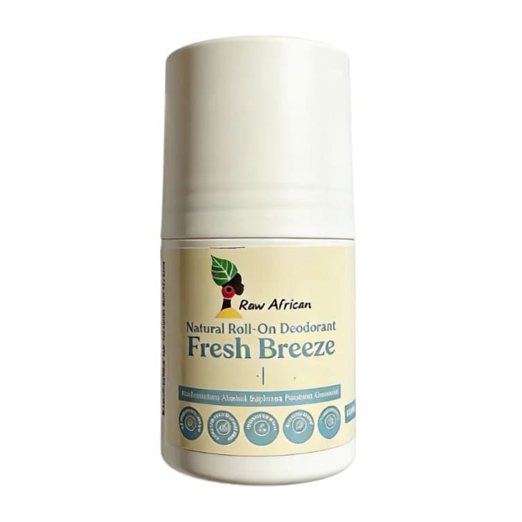 Raw African Fresh Breeze Natural Deodorant Roll On - 60gm - Bloom Pharmacy
