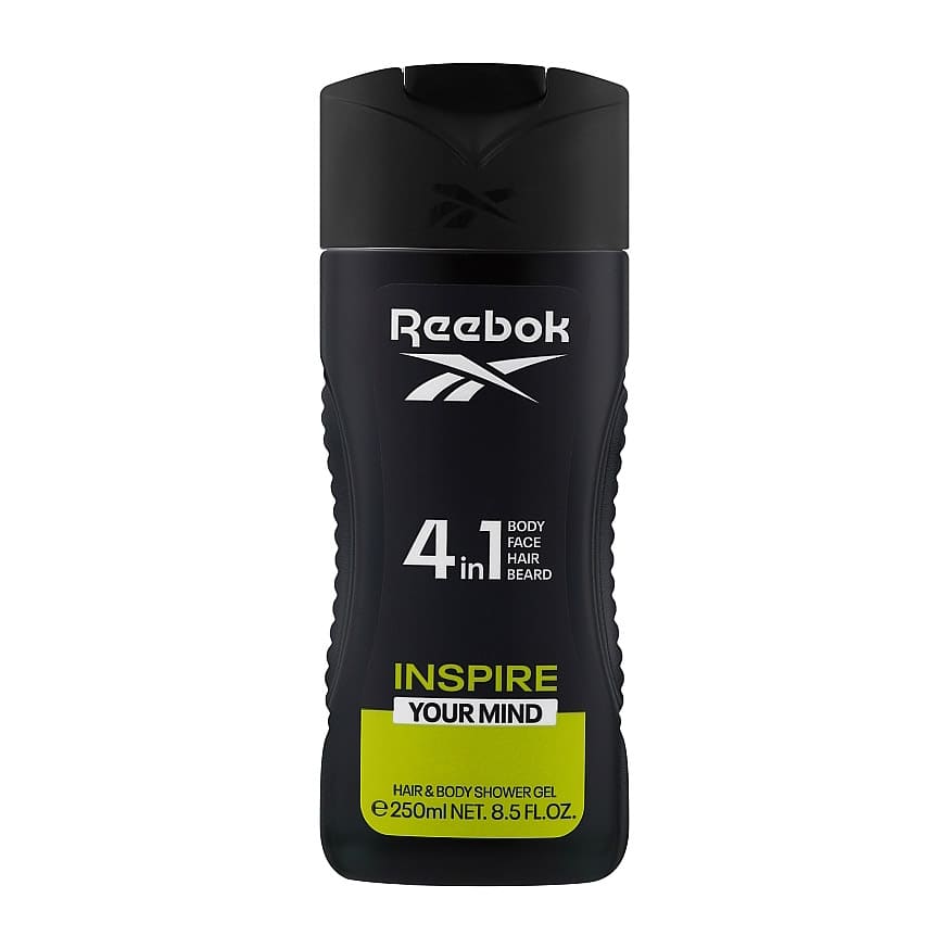 Reebok Inspire Your Mind 4 In 1 Hair & Body Shower Gel For Men - 250ml - Bloom Pharmacy