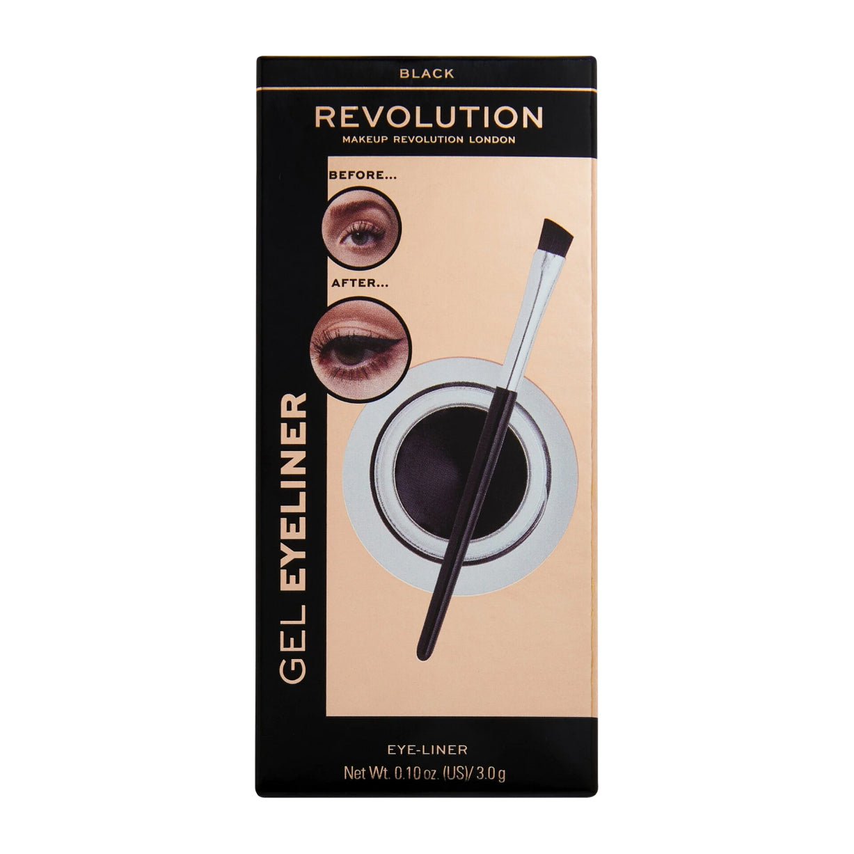 Revolution Gel Eyeliner Pot With Brush – Black - Bloom Pharmacy