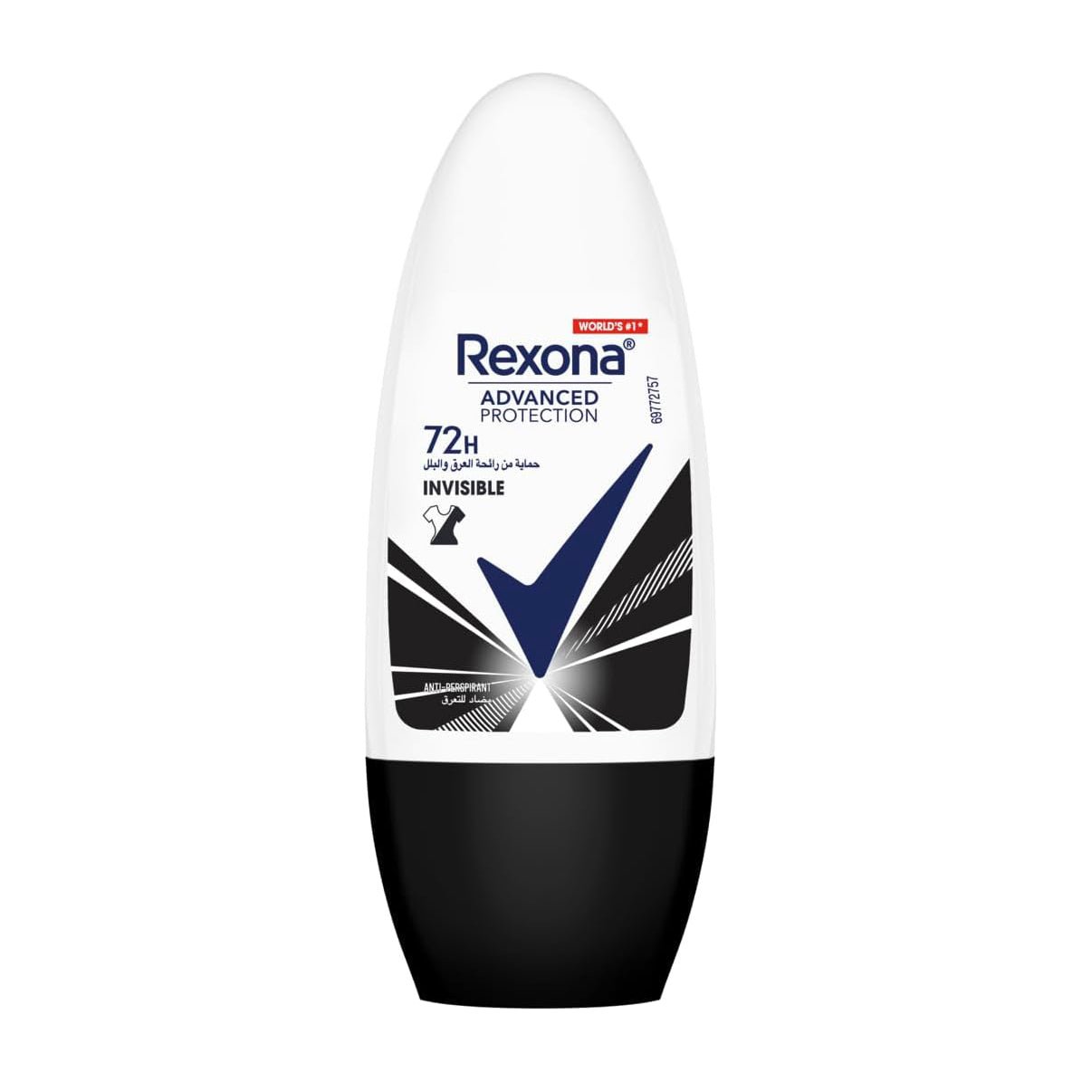Rexona Advanced Protection 72H Invisible Black & White Antiperspirant Roll on for Women - 50ml - Bloom Pharmacy