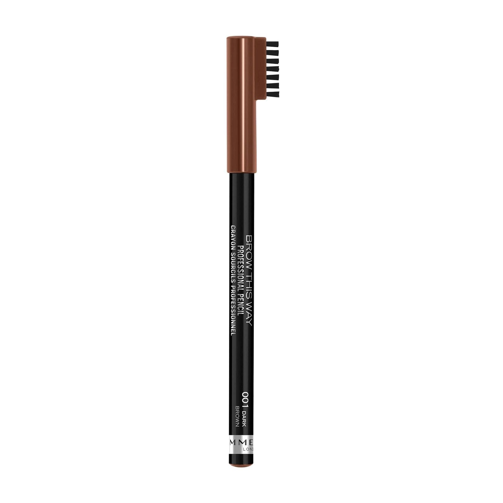 Rimmel Brow This Way Professional Eyebrow Pencil - 001 Dark Brown - Bloom Pharmacy