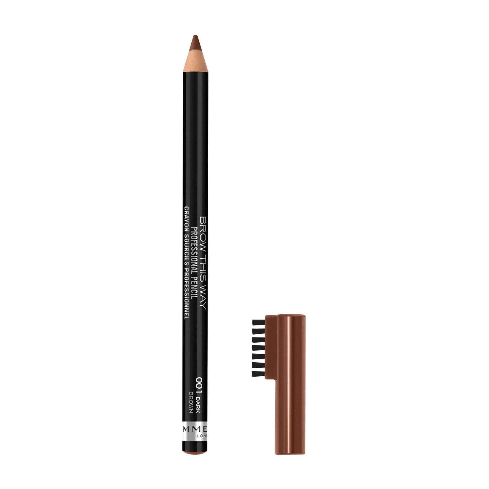 Rimmel Brow This Way Professional Eyebrow Pencil - 001 Dark Brown - Bloom Pharmacy