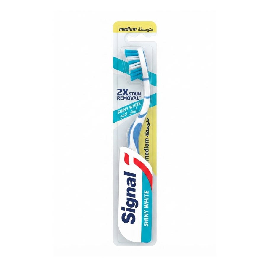 Signal Shiny White 2x Stain Removal Toothbrush - Medium - Bloom Pharmacy