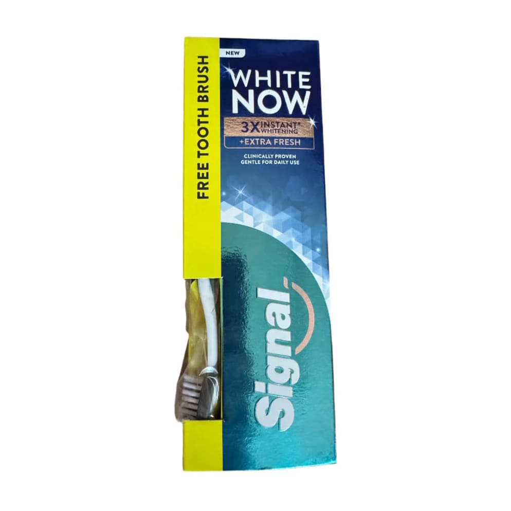Signal White Now Extra Fresh Toothpaste - 75ml + Free Tooth Brush - Bloom Pharmacy