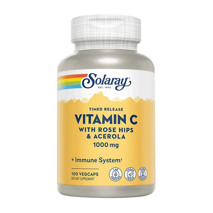 Solaray Vitamin C with Rose Hips & Acerola 1000mg Vegcaps - 100 Vegcaps - Bloom Pharmacy