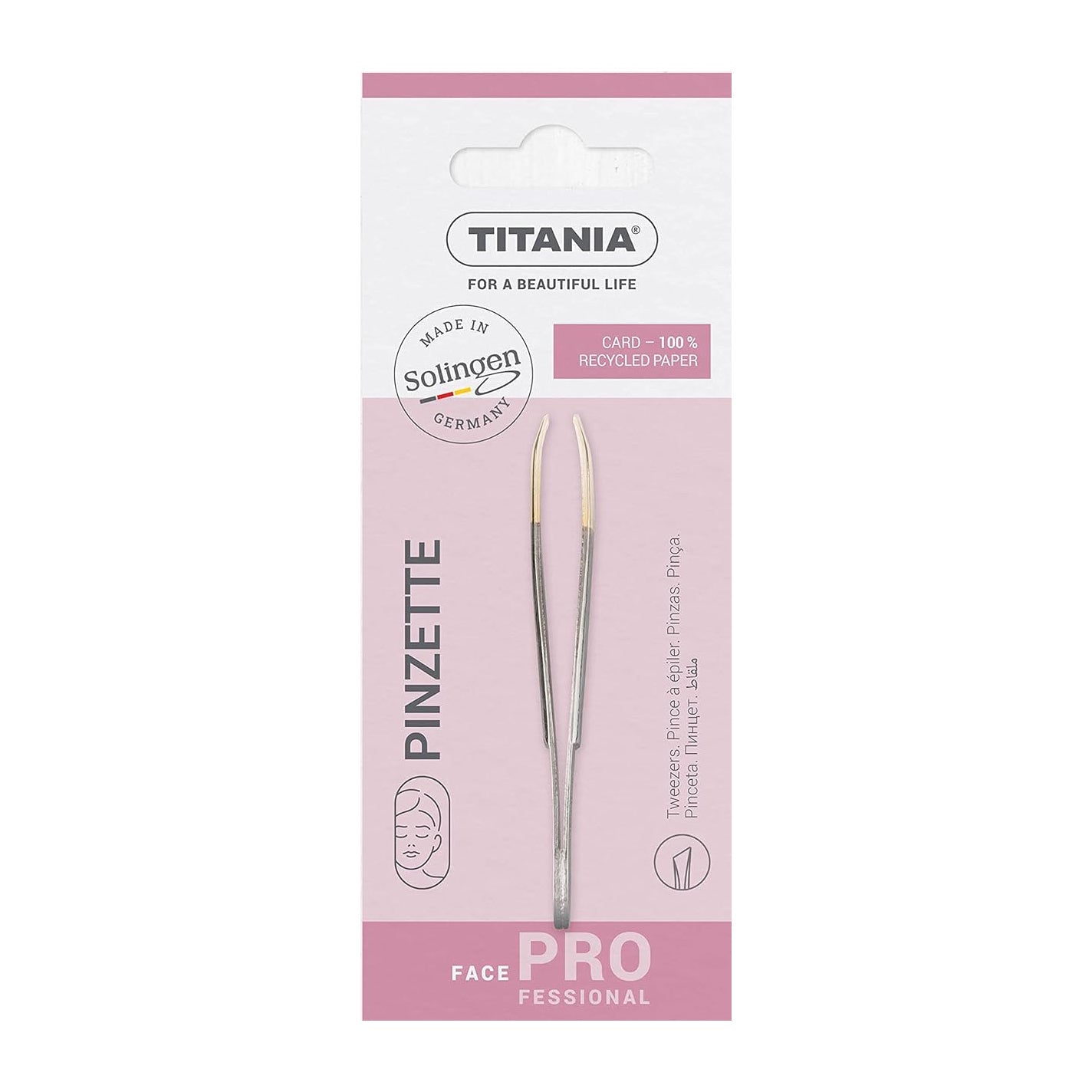 Titania Bevelled Tweezer - 1067/G - Bloom Pharmacy